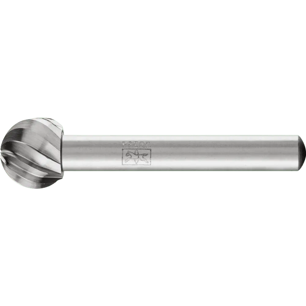 Produktfoto 1 von PFERD TOOLS HSS Frässtift Kugelform F Ø 12x10mm Schaft-Ø 6 mm Z 1 universal grob