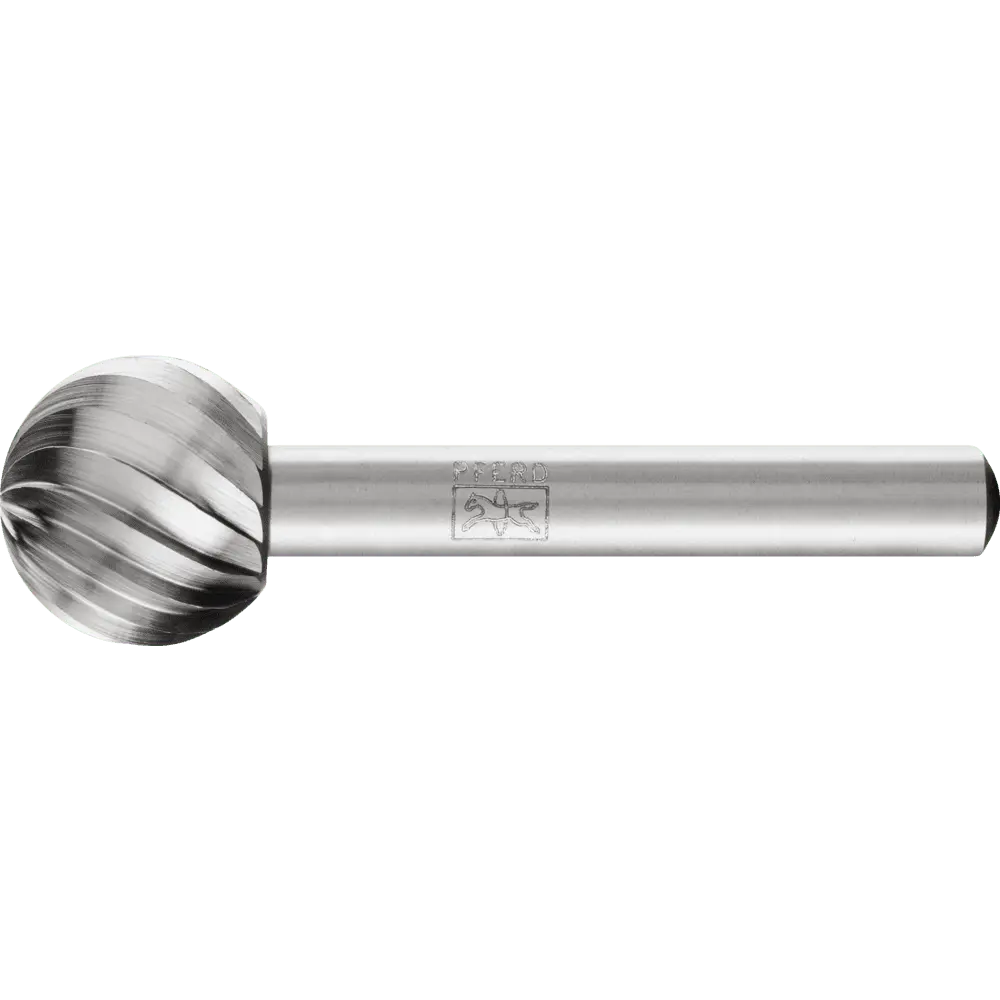 Produktfoto 1 von PFERD TOOLS HSS Frässtift Kugelform F Ø 16x14 mm Schaft-Ø 6 mm Z 1 universal grob