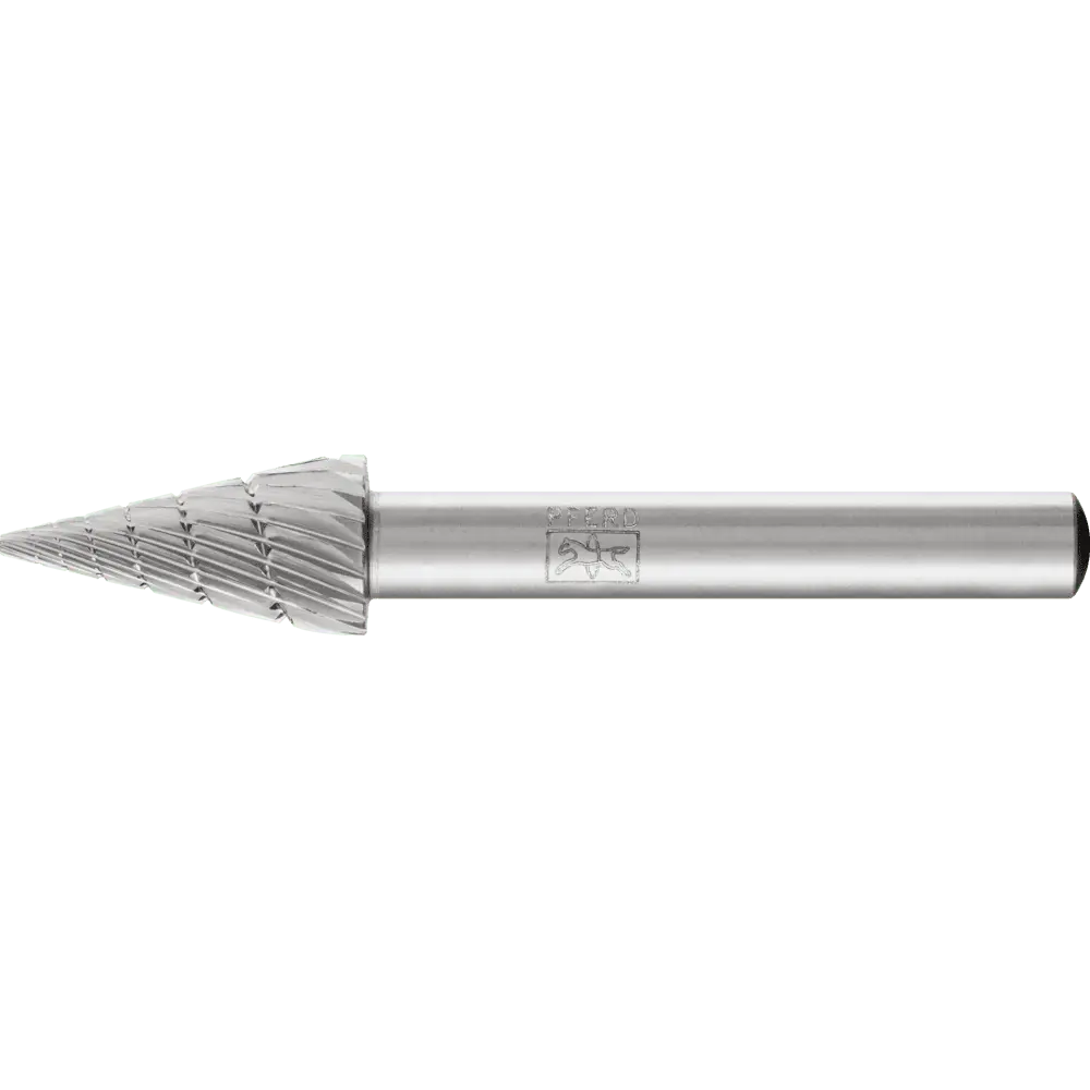 Produktfoto 1 von PFERD TOOLS HSS Frässtift Spitzkegelform G Ø 10x20mm Schaft-Ø 6 mm Z 3 universal mittel fein Spanbrecher
