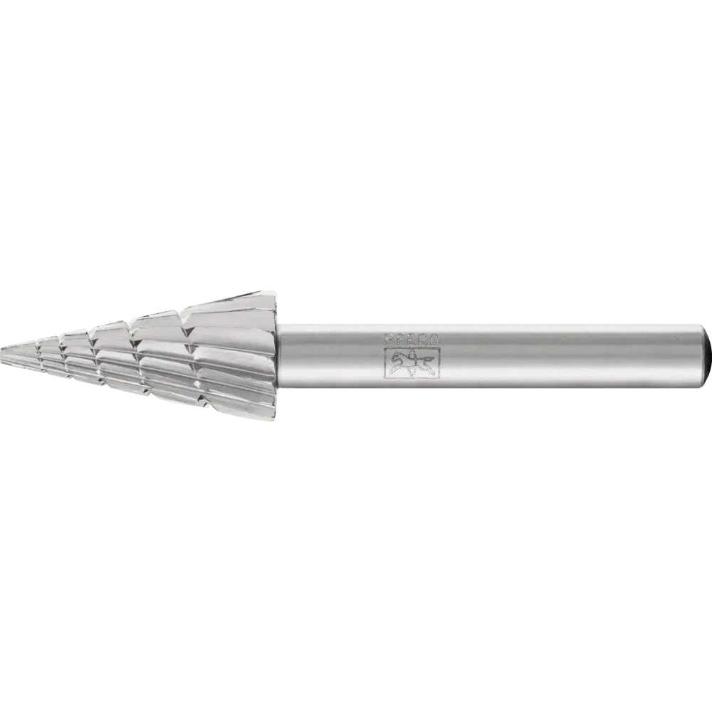 Produktfoto 1 von PFERD TOOLS HSS Frässtift Spitzkegelform G Ø 12x25 mm Schaft-Ø 6 mm Z 2 universal mittel Spanbrecher