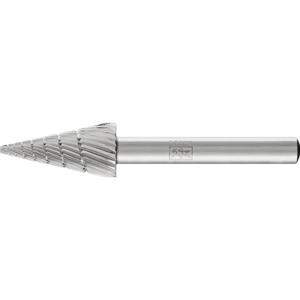 Produktfoto 1 von PFERD TOOLS HSS Frässtift Spitzkegelform G Ø 12x25 mm Schaft-Ø 6 mm Z 3 universal mittel fein Spanbrecher