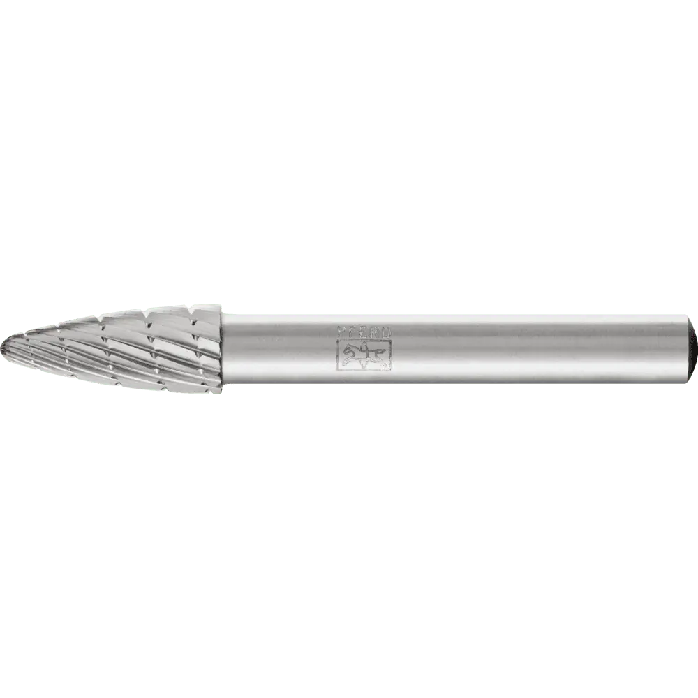Produktfoto 1 von PFERD TOOLS HSS Frässtift Baumform H Ø 08x20mm Schaft-Ø 6 mm Z 3 universal mittel fein Spanbrecher
