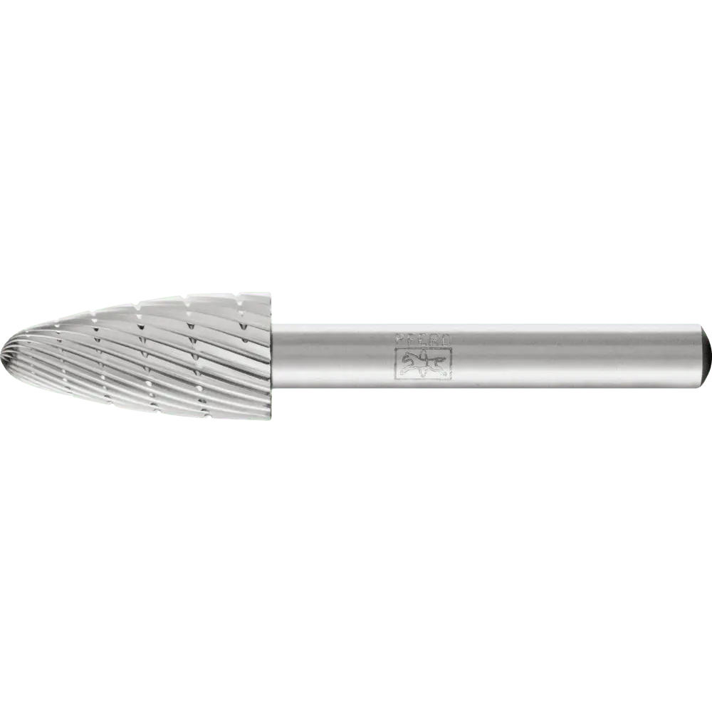 Produktfoto 1 von PFERD TOOLS HSS Frässtift Baumform H Ø 12x25 mm Schaft-Ø 6 mm Z 3 universal mittel fein Spanbrecher