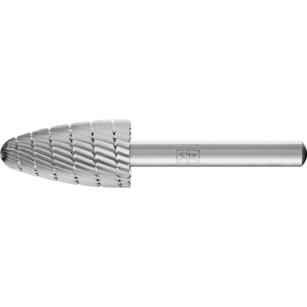 Produktfoto 1 von PFERD TOOLS HSS Frässtift Baumform H Ø 16x30mm Schaft-Ø 6 mm Z 3 universal mittel fein Spanbrecher