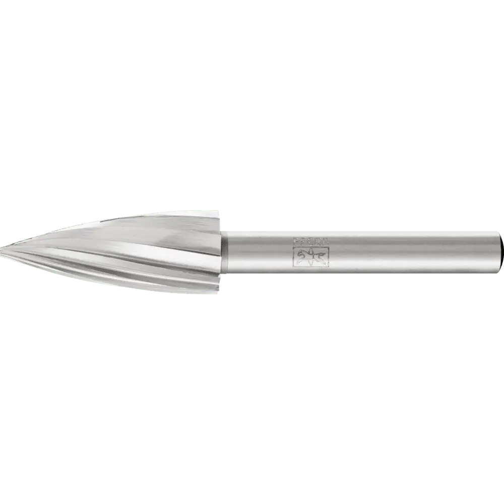 Produktfoto 1 von PFERD TOOLS HSS Frässtift Spitzbogenform K Ø 12x30mm Schaft-Ø 6 mm Z 1 universal grob
