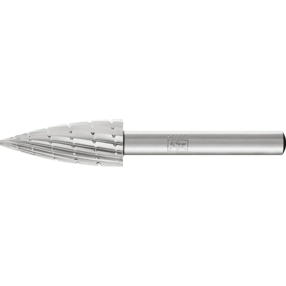 Produktfoto 1 von PFERD TOOLS HSS Frässtift Spitzbogenform K Ø 12x30mm Schaft-Ø 6 mm Z 2 universal mittel Spanbrecher