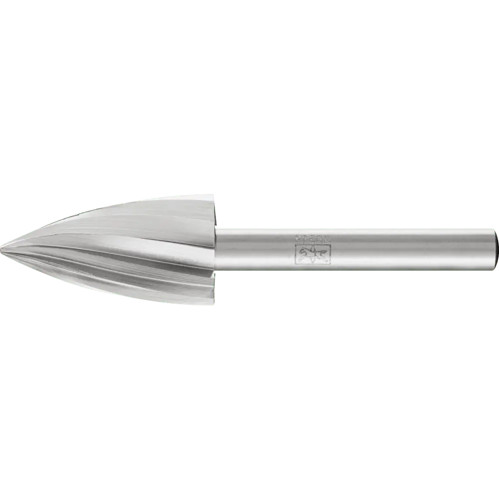 Produktfoto 1 von PFERD TOOLS HSS Frässtift ALU Spitzbogenform K Ø 16x30mm Schaft-Ø 6 mm Alu/NE