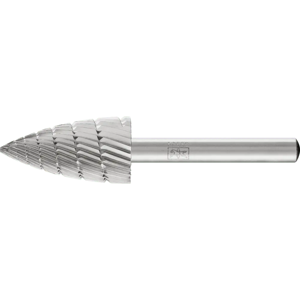 Produktfoto 1 von PFERD TOOLS HSS Frässtift Spitzbogenform K Ø 16x30mm Schaft-Ø 6 mm Z 3 universal mittel fein Spanbrecher