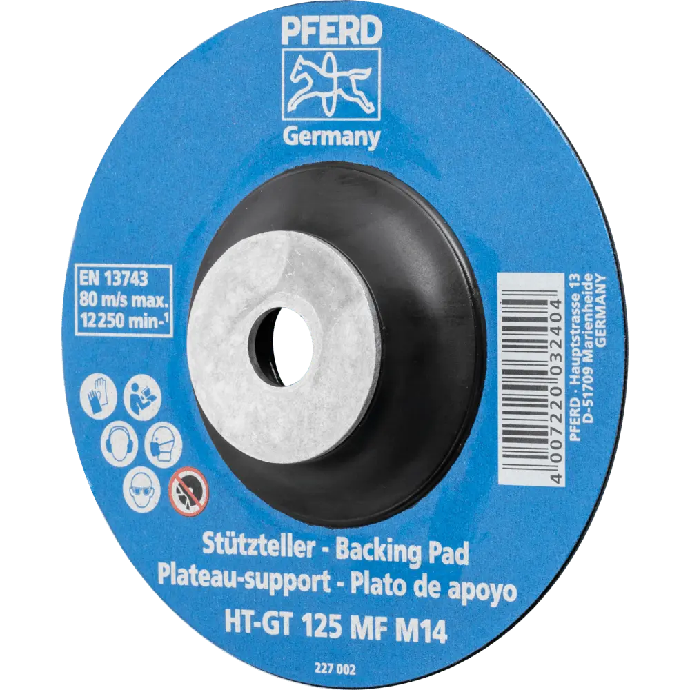 PFERD TOOLS Hitzebeständiger Stützteller mit Spannmutter Ø 125 HT-GT M14 für Winkelschleifer 125