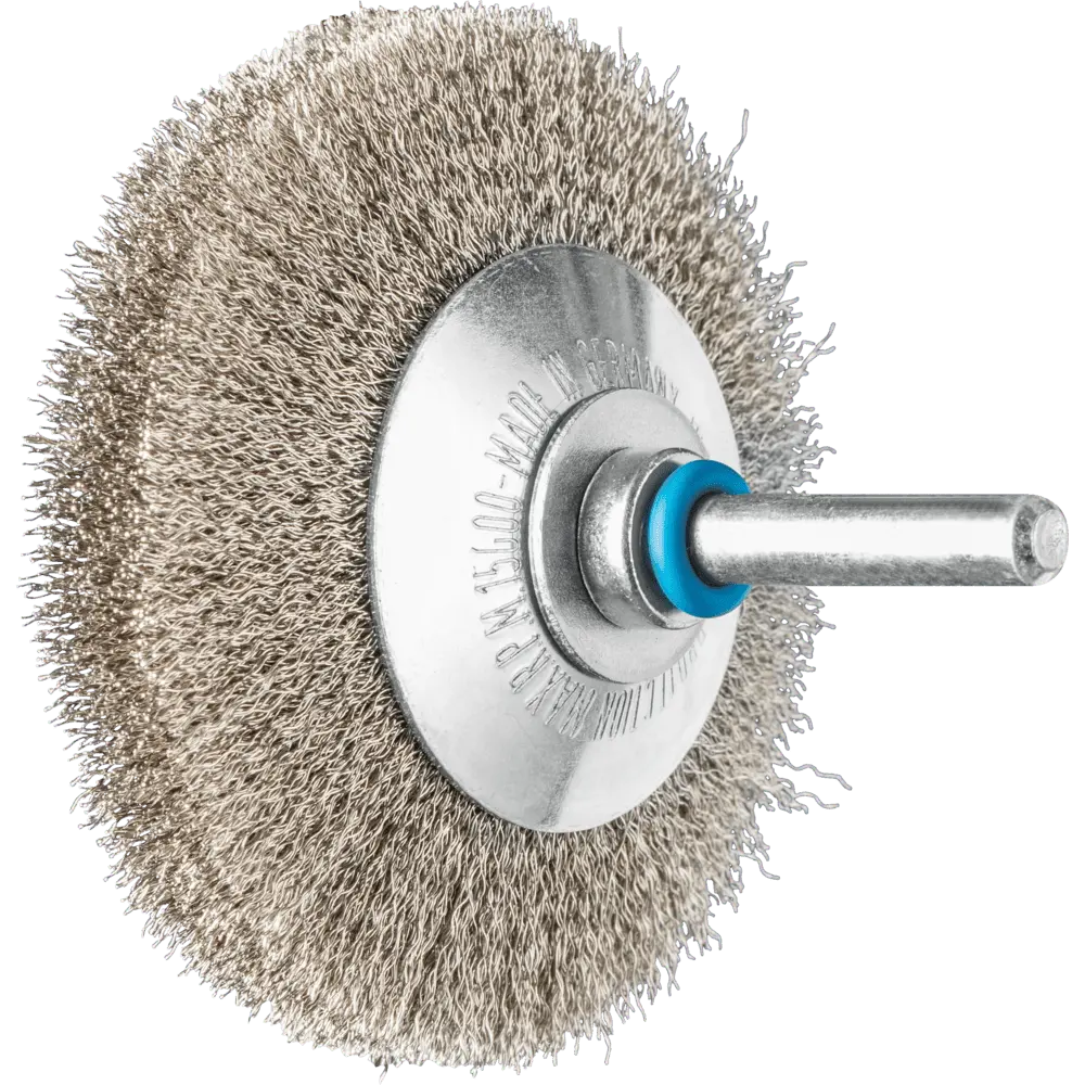 Produktfoto 1 von PFERD TOOLS Kegelbürste ungezopft KBU Ø70x10mm Schaft-Ø6 mm Edelstahl-Draht-Ø0,15, 10 Stk.