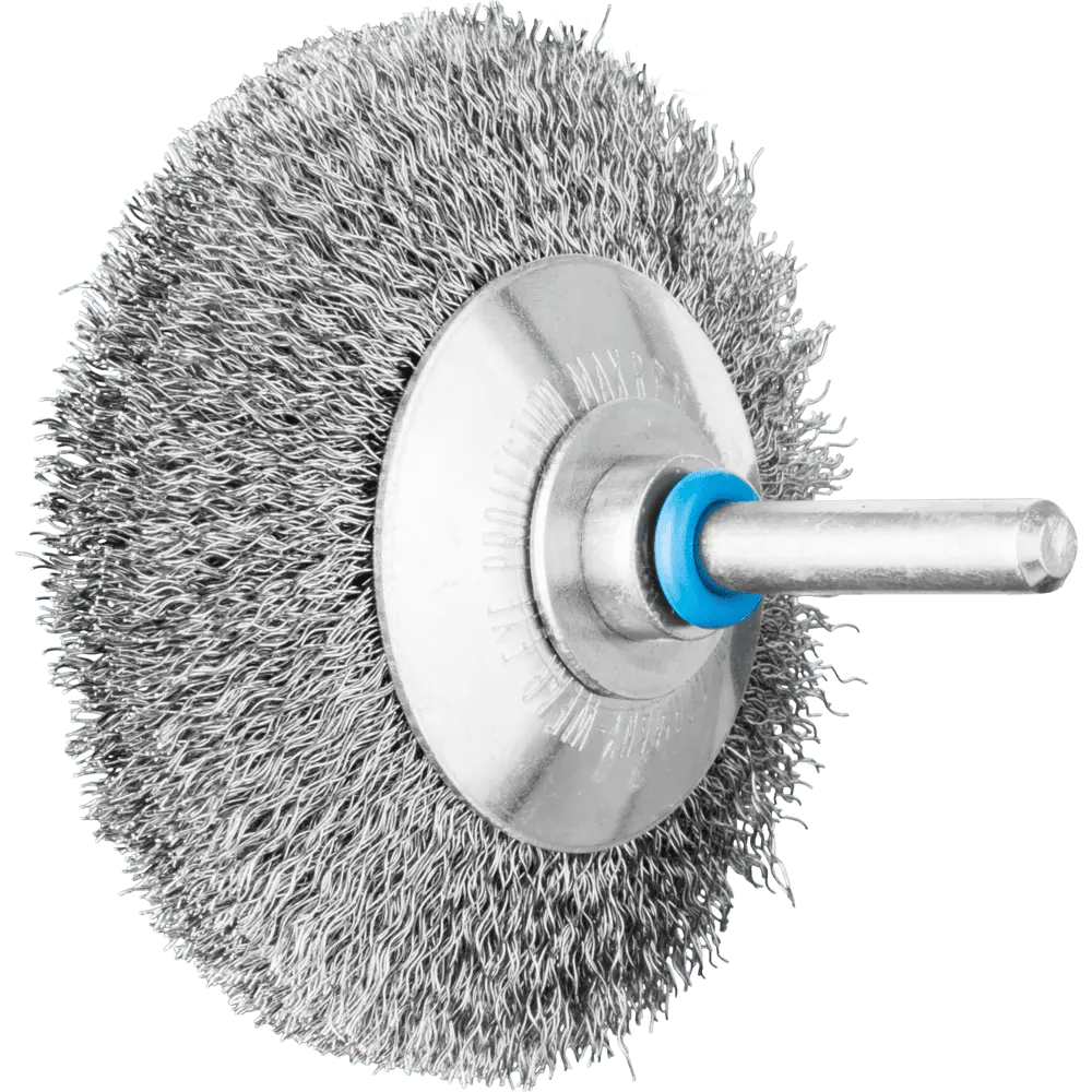 Produktfoto 1 von PFERD TOOLS Kegelbürste ungezopft KBU Ø70x10mm Schaft-Ø6 mm Edelstahl-Draht-Ø0,20, 10 Stk.
