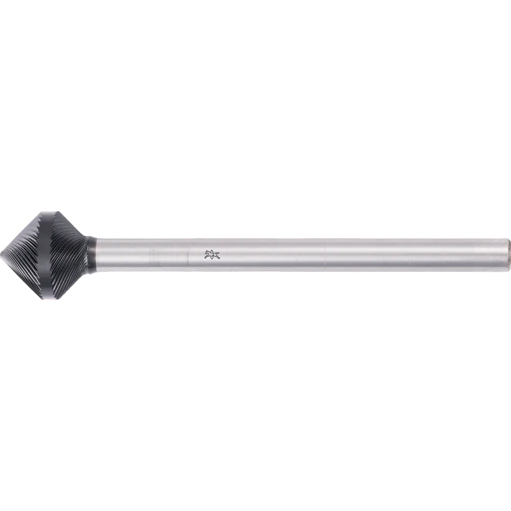 Produktfoto 1 von PFERD TOOLS Hartmetall Hochleistungsfrässtift KSK-WKN Ø 16x15mm Schaft-Ø 6x75mm Z5 HICOAT besch. Spezialform Anfas-/Entgratarbeiten Robotereinsatz