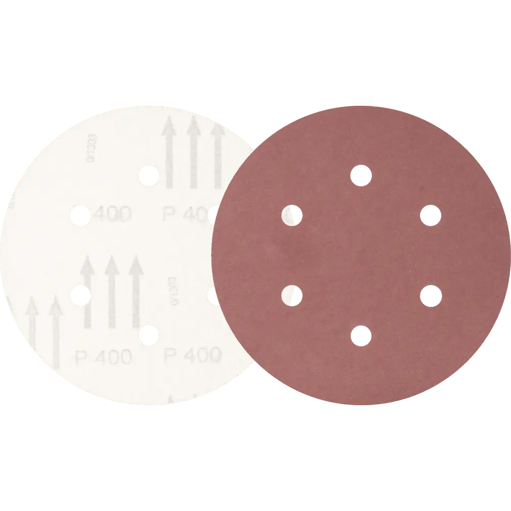 Produktfoto 1 von PFERD TOOLS Universal Korund Klettscheibe KSS Ø 150 A400 6 Absauglöcher für Exzenterschleifer, 25 Stk.