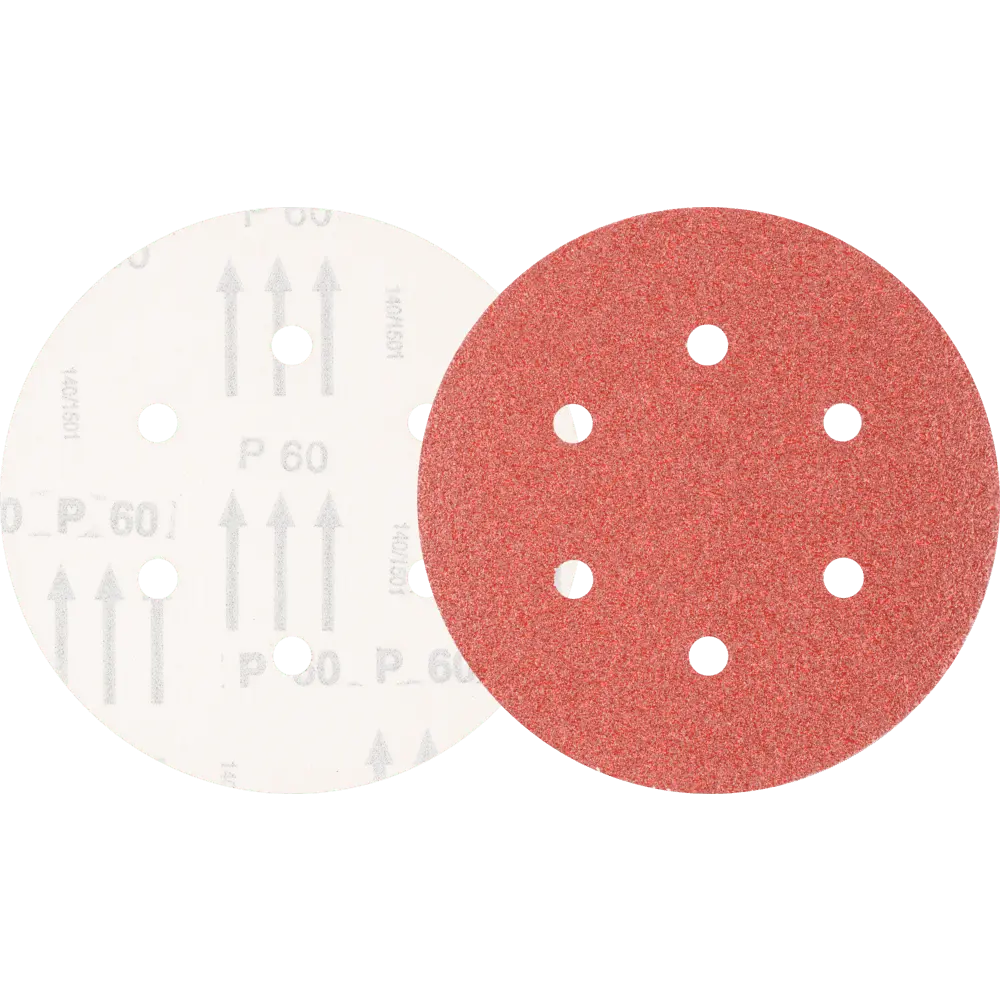 Produktfoto 1 von PFERD TOOLS Universal Korund Klettscheibe KSS Ø 150 A60 6 Absauglöcher für Exzenterschleifer, 25 Stk.