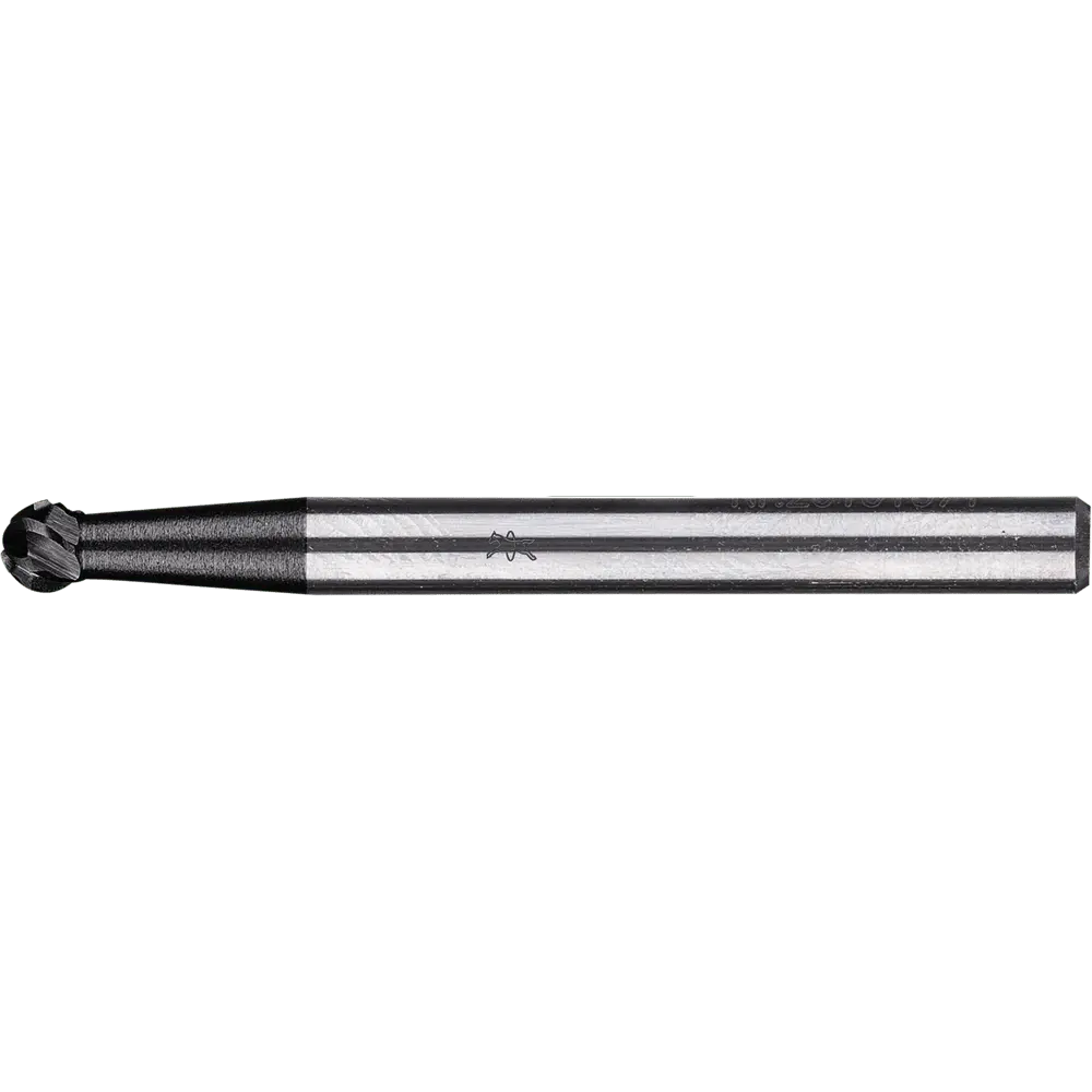 Produktfoto 1 von PFERD TOOLS Hartmetall Hochleistungsfrässtift ALLROUND Kugel KUD Ø 03x02mm Schaft-Ø 3mm HICOAT beschichtet für Stahl