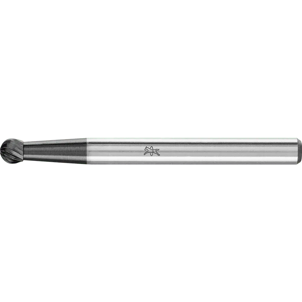 Produktfoto 1 von PFERD TOOLS Hartmetall Hochleistungsfrässtift Kugel KUD Ø 03x02mm Schaft-Ø 3mm Z3P HICOAT beschichtet für die Feinbearbeitung