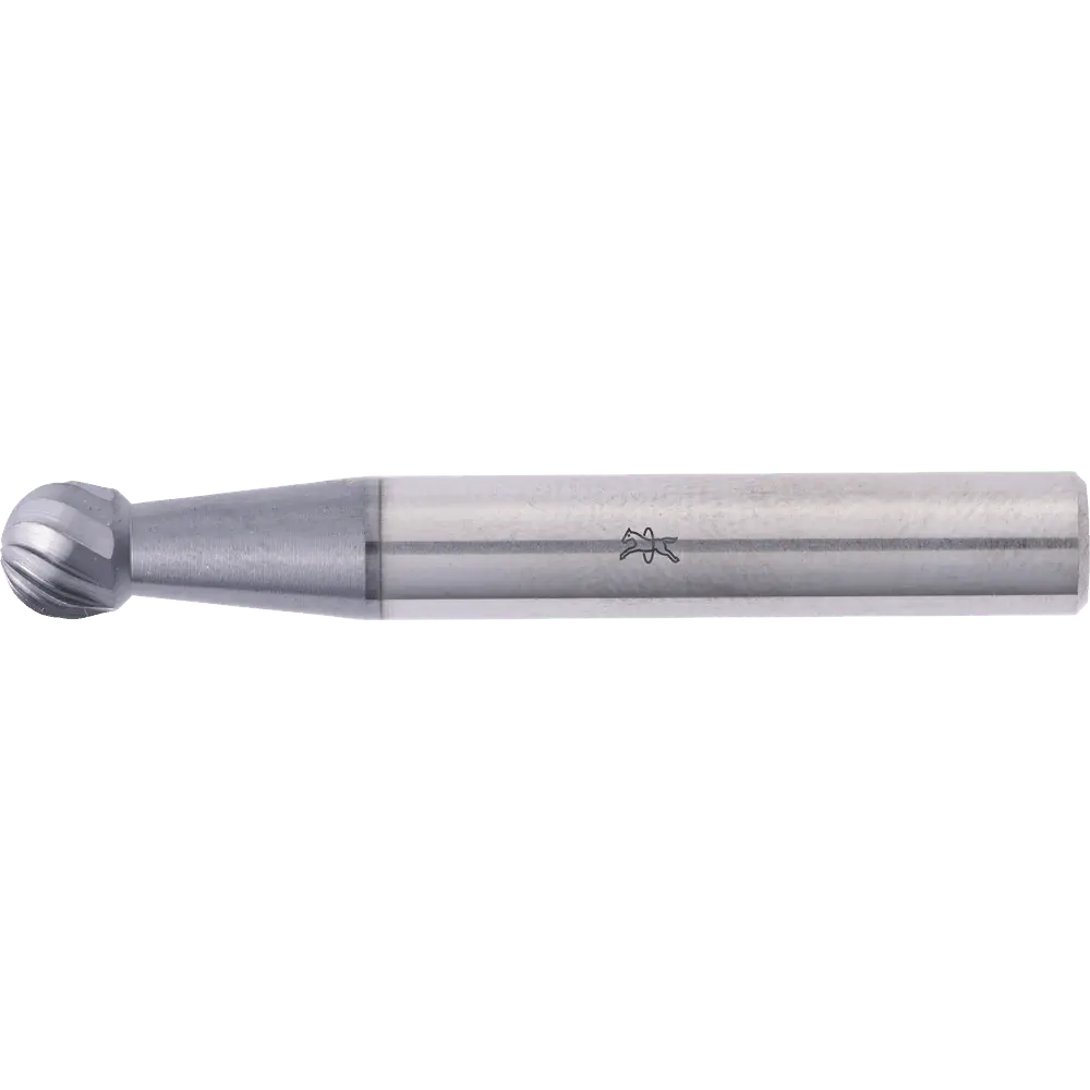 Produktfoto 1 von PFERD TOOLS Hartmetall Hochleistungsfrässtift Kugel KUD Ø 06x05mm Schaft-Ø 6mm Z3 HICOAT beschichtet universal mittel