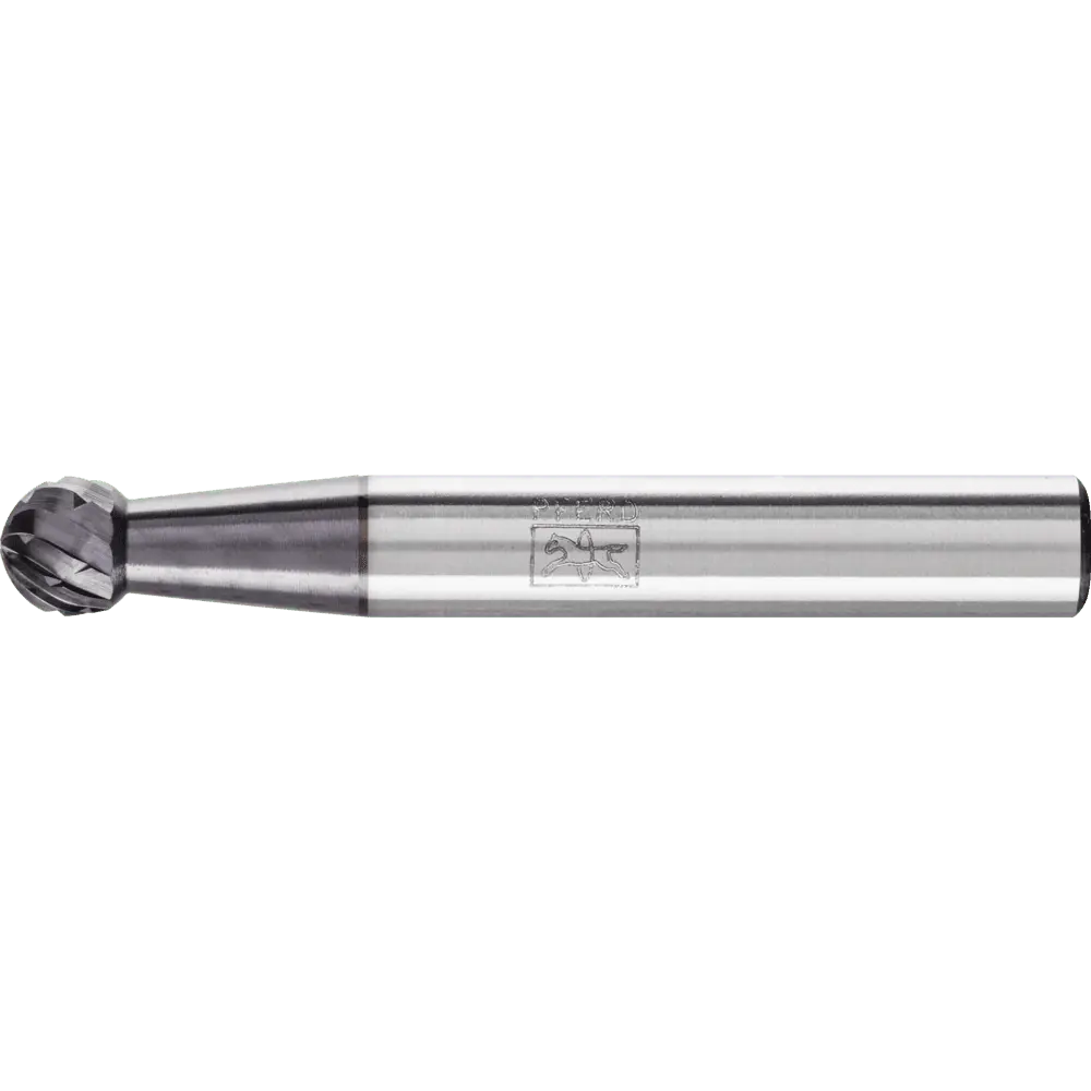 Produktfoto 1 von PFERD TOOLS Hartmetall Frässtift Kugel KUD Ø 06x05mm Schaft-Ø 6mm Z3P universal mittel kreuzverzahnt HICOAT
