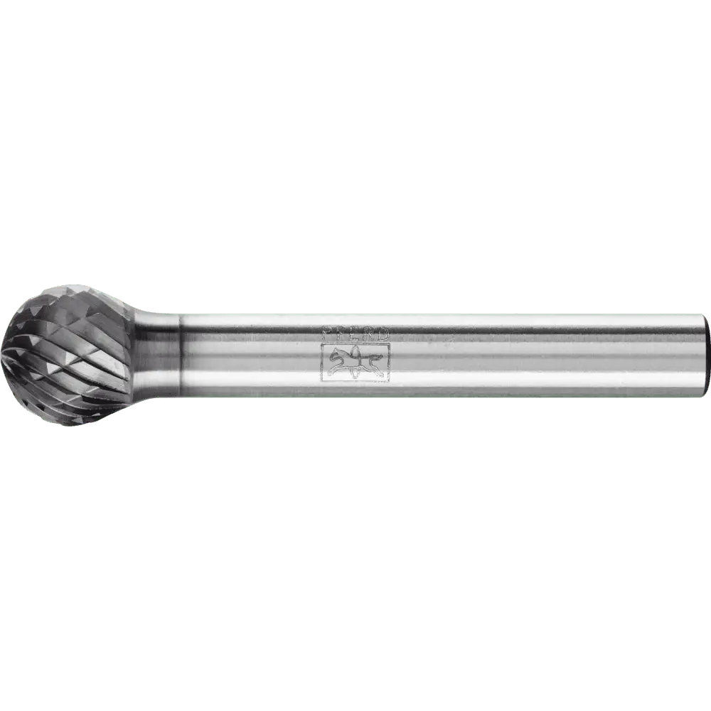 Produktfoto 1 von PFERD TOOLS Hartmetall Frässtift Kugel KUD Ø 10x09mm Schaft-Ø 6mm Z3P universal mittel kreuzverzahnt HICOAT