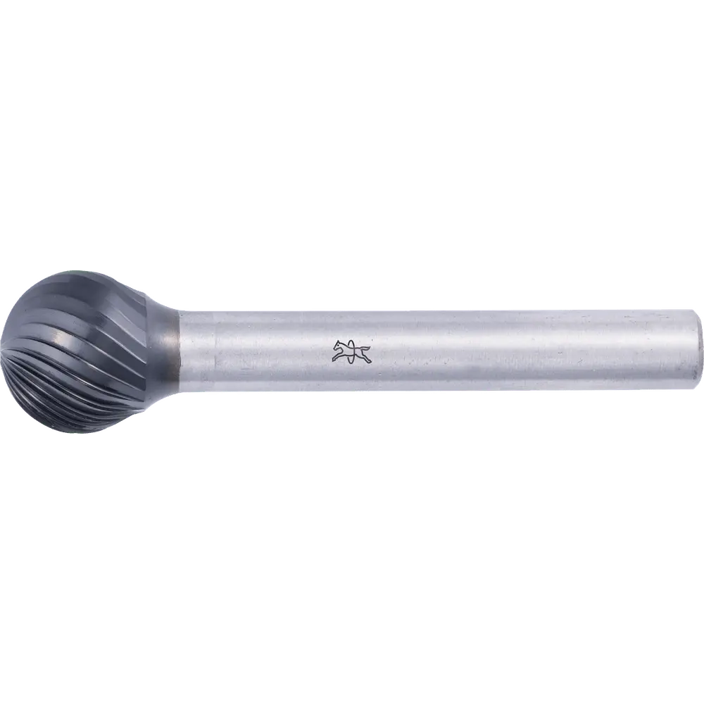 Produktfoto 1 von PFERD TOOLS Hartmetall Hochleistungsfrässtift Kugel KUD Ø 12x10mm Schaft-Ø 6mm Z3 HICOAT beschichtet universal mittel