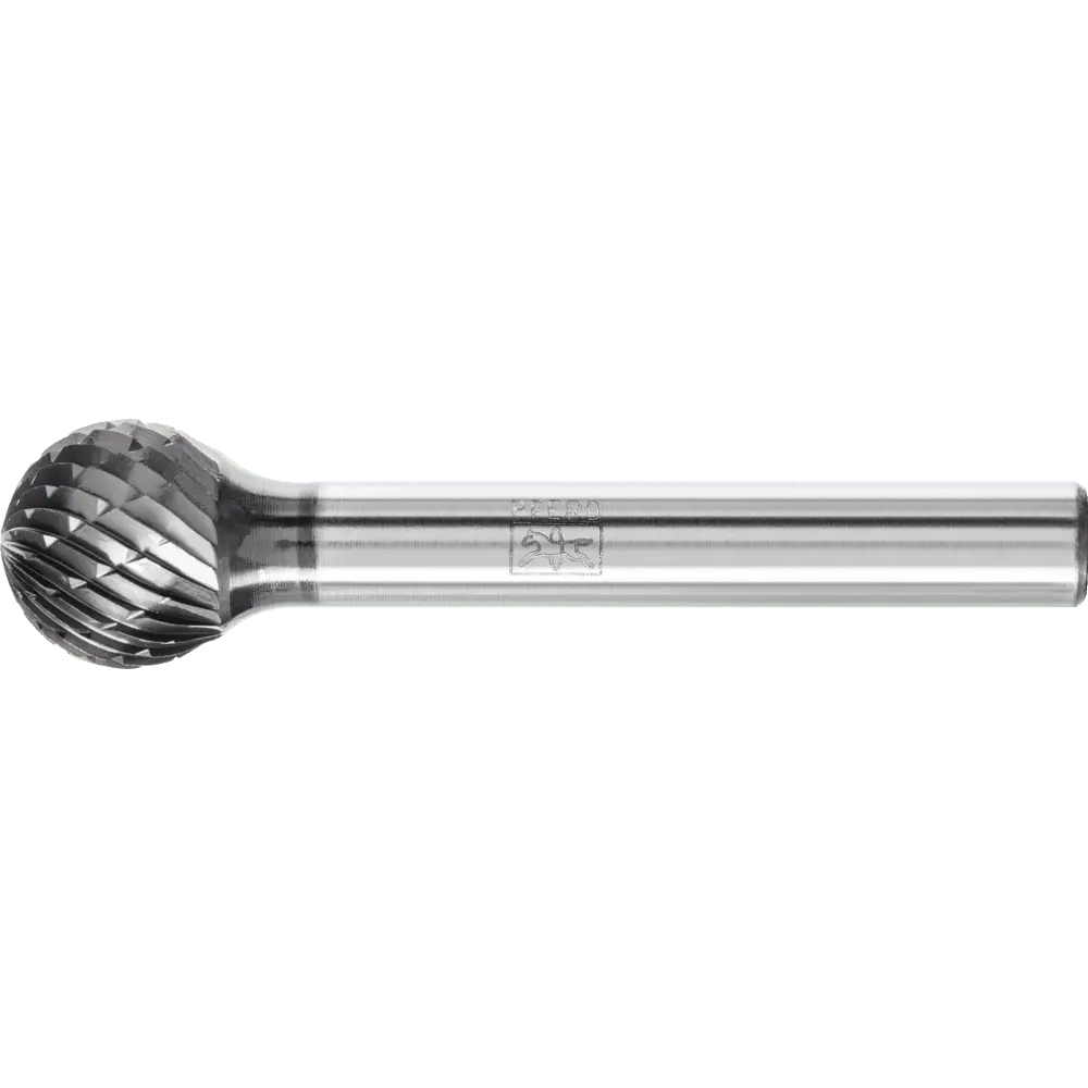 Produktfoto 1 von PFERD TOOLS Hartmetall Frässtift Kugel KUD Ø 12x10mm Schaft-Ø 6mm Z3P universal mittel kreuzverzahnt HICOAT