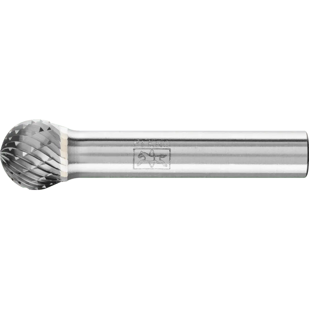 Produktfoto 1 von PFERD TOOLS Hartmetall Frässtift Kugel KUD Ø 12x10mm Schaft-Ø 8 mm Z3P universal mittel kreuzverzahnt