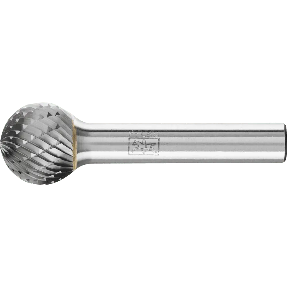 Produktfoto 1 von PFERD TOOLS Hartmetall Frässtift Kugel KUD Ø 16x14 mm Schaft-Ø 8 mm Z3P universal mittel kreuzverzahnt