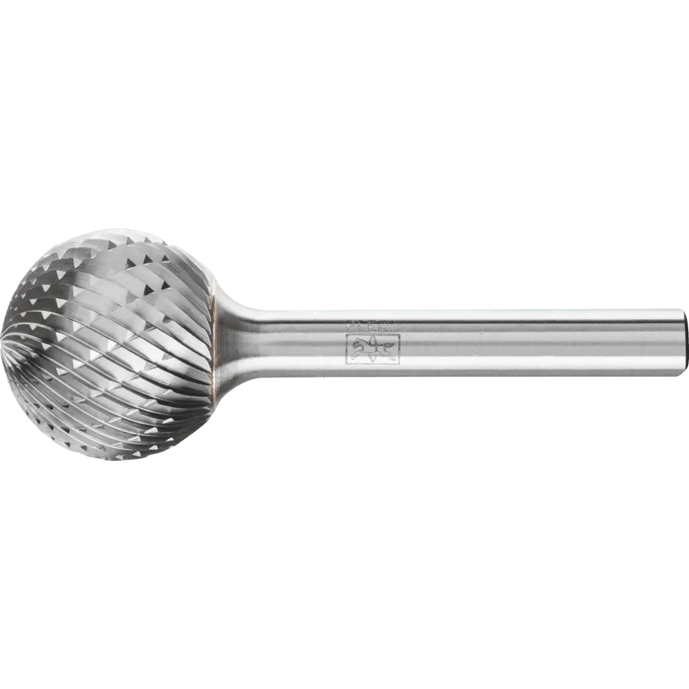 Produktfoto 1 von PFERD TOOLS Hartmetall Frässtift Kugel KUD Ø 20x18 mm Schaft-Ø 6 mm Z3P universal mittel kreuzverzahnt