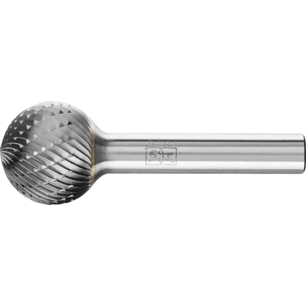 Produktfoto 1 von PFERD TOOLS Hartmetall Frässtift Kugel KUD Ø 20x18 mm Schaft-Ø 8 mm Z3P universal mittel kreuzverzahnt