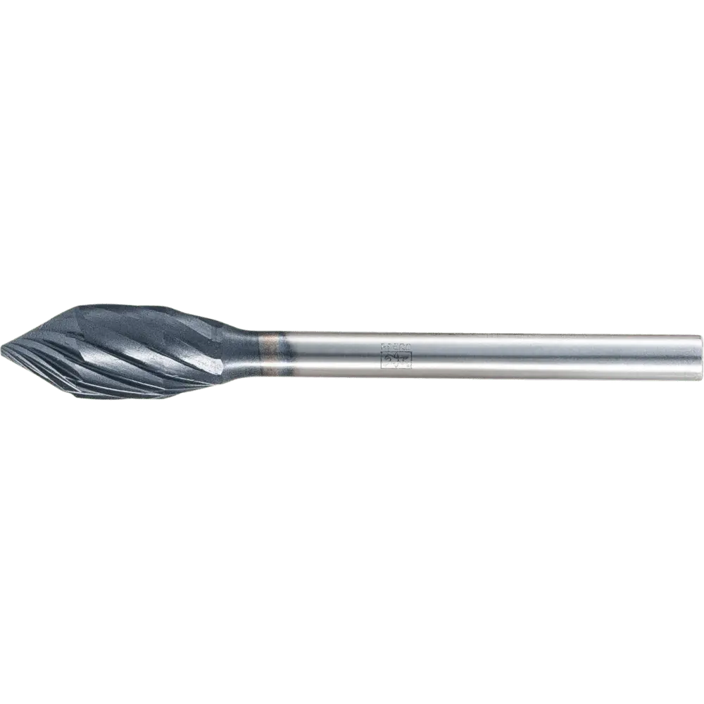 Produktfoto 1 von PFERD TOOLS Hartmetall Hochleistungsfrässtift Zahnung 3 KZW Ø 6x13mm Sch.-Ø 6mm HICOAT besch. Spezialform für Anfas-/Entgratarbeiten im Robotereinsatz