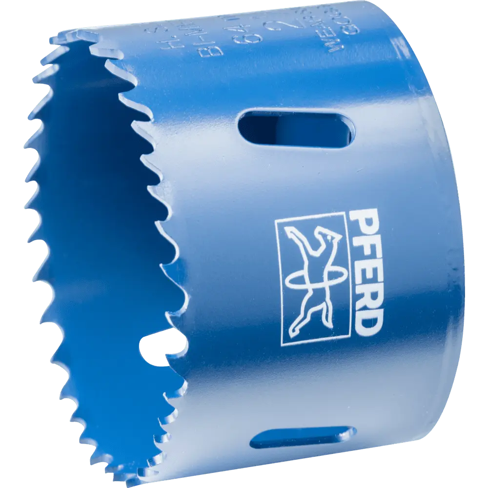 Produktfoto 1 von PFERD TOOLS Bi-Metall Lochsäge Co8/M42 Ø 64 mm Schnitttiefe 31 mm für Stahl, Edelstahl, Blech, Holz