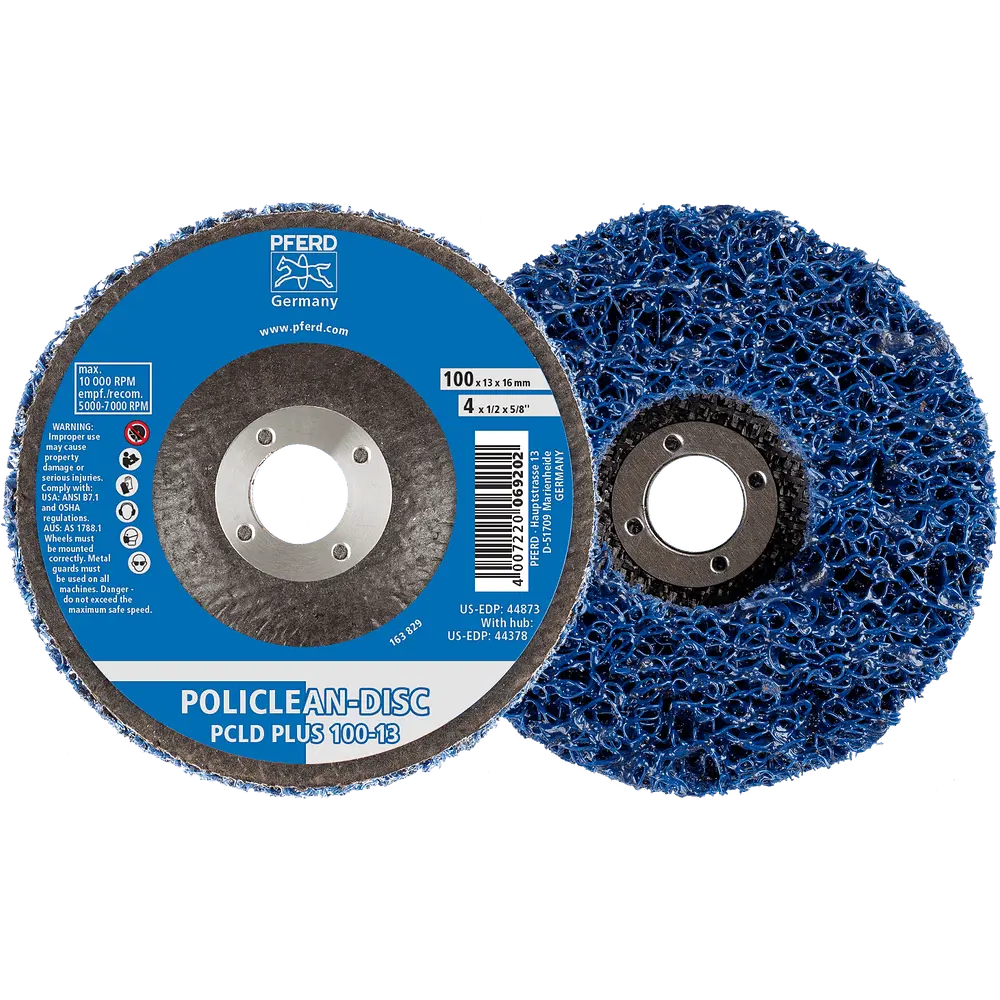 Produktfoto 1 von PFERD TOOLS POLICLEAN PLUS PCLD Reinigungsvlies Ø 100x13 mm Bohrung Ø 16 mm für grobe Reinigungsarbeiten, 5 Stk.