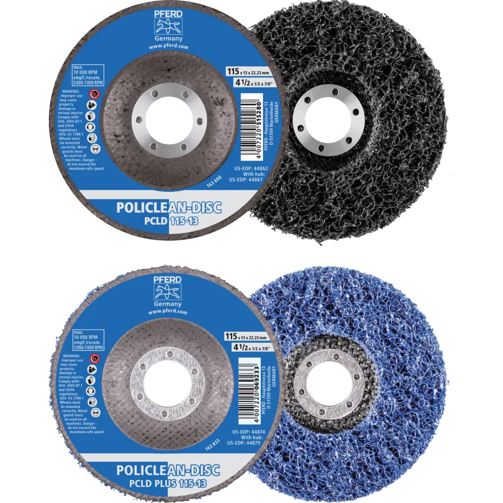 Produktfoto 1 von PFERD TOOLS POLICLEAN PLUS PCLD Reinigungsvlies Ø 125x13 mm Bohrung Ø 22,3 mm für grobe Reinigungsarbeiten, 5 Stk.