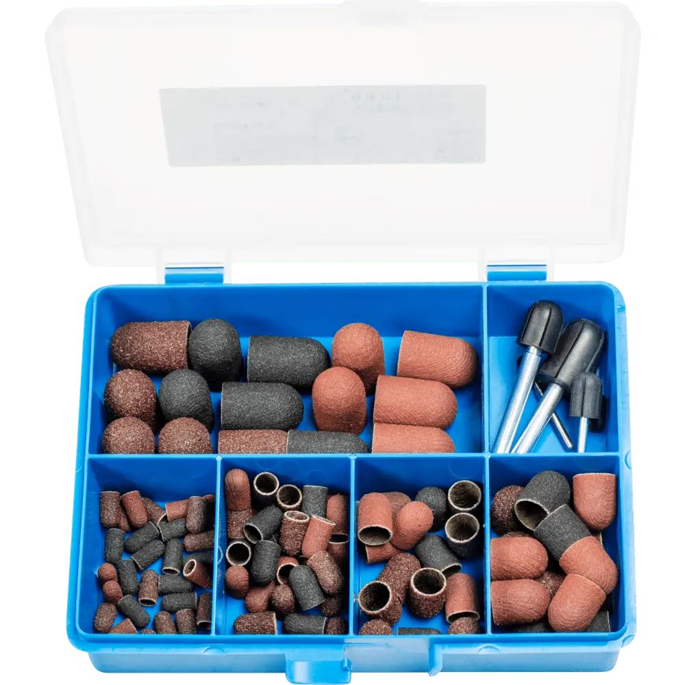 Produktfoto 1 von PFERD TOOLS POLICAP Set PCS110 Walzenrundform Korund für universelle Anwendung