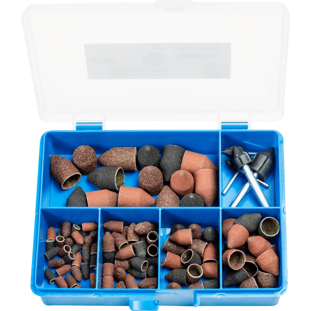 Produktfoto 1 von PFERD TOOLS POLICAP Set PCS110 Walzenkegelform Korund für universelle Anwendung