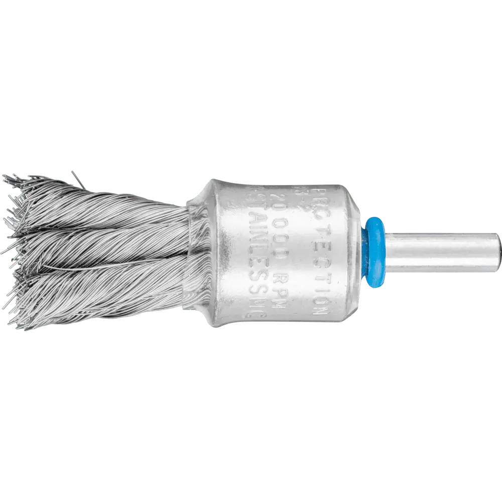 Produktfoto 1 von PFERD TOOLS Pinselbürste mit Kunststoffschutz gezopft PBG Ø19 mm Schaft-Ø6 mm Edelstahl-Draht-Ø0,25, 10 Stk.