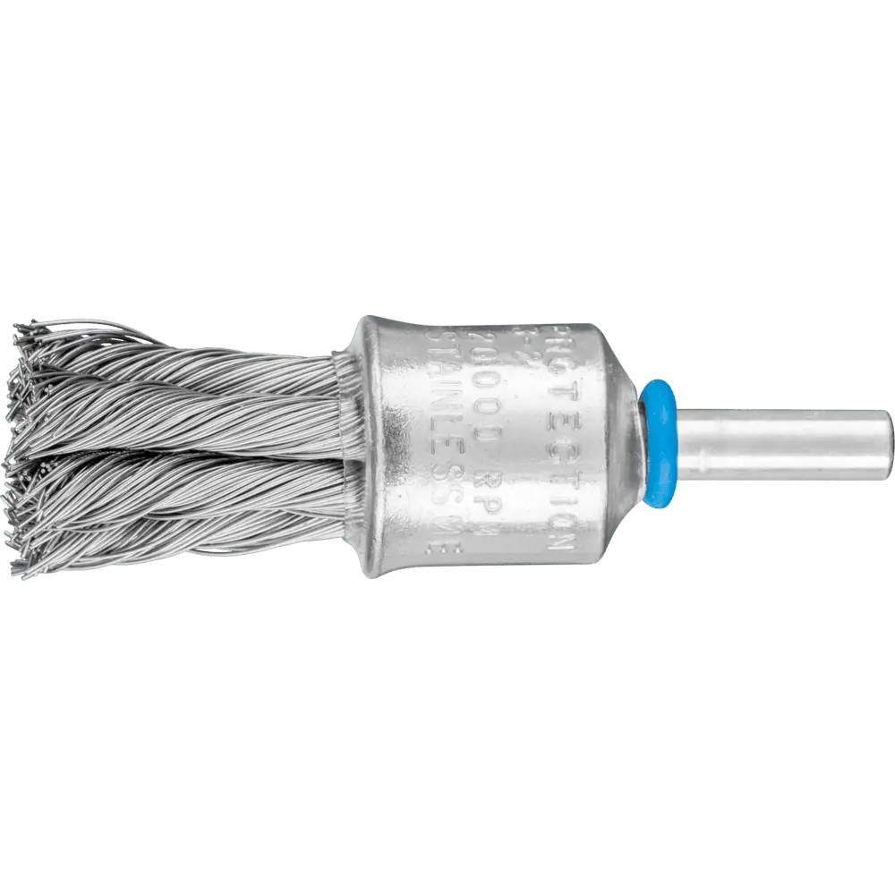 Produktfoto 1 von PFERD TOOLS POS Pinselbürste mit Kunststoffschutz gezopft PBG Ø19 mm Schaft-Ø6 mm Edelstahl-Draht-Ø0,35