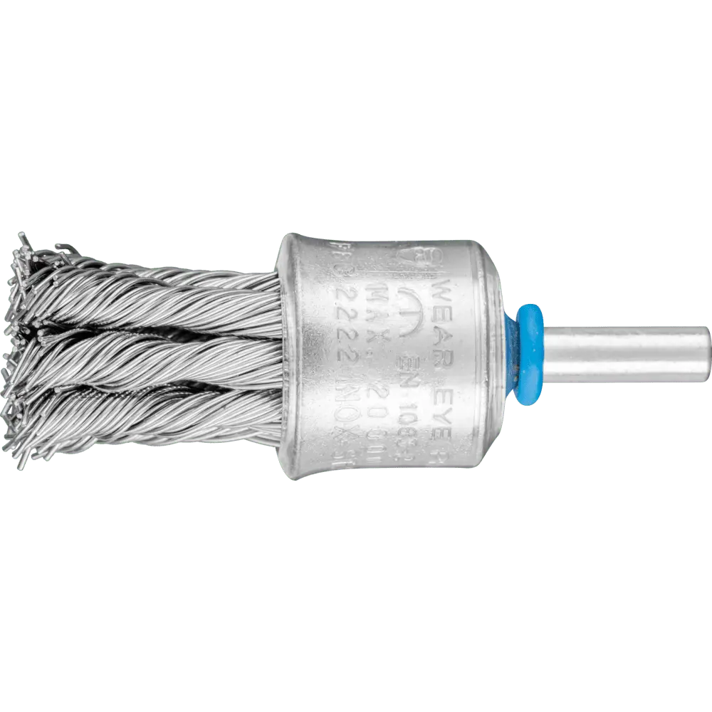 Produktfoto 1 von PFERD TOOLS Pinselbürste mit Kunststoffschutz gezopft PBG Ø23 mm Schaft-Ø6 mm Edelstahl-Draht-Ø0,60, 10 Stk.