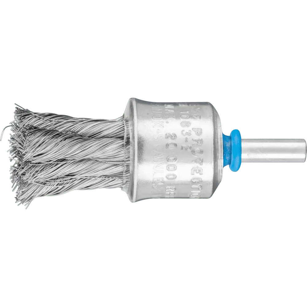 Produktfoto 1 von PFERD TOOLS Pinselbürste mit Kunststoffschutz gezopft PBG Ø23 mm Schaft-Ø6 mm Edelstahl-Draht-Ø0,25, 10 Stk.
