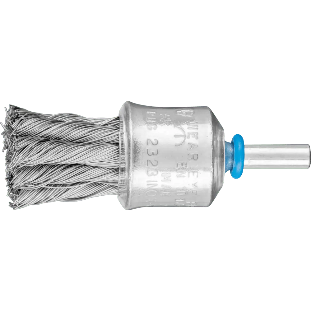 PFERD TOOLS Pinselbürste mit Kunststoffschutz gezopft PBG Ø23 mm Schaft-Ø6 mm Edelstahl-Draht-Ø0,35, 10 Stk.