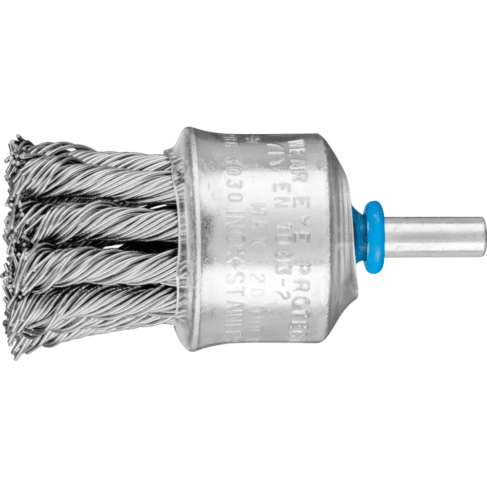 Produktfoto 1 von PFERD TOOLS Pinselbürste mit Kunststoffschutz gezopft PBG Ø30mm Schaft-Ø6 mm Edelstahl-Draht-Ø0,60, 10 Stk.