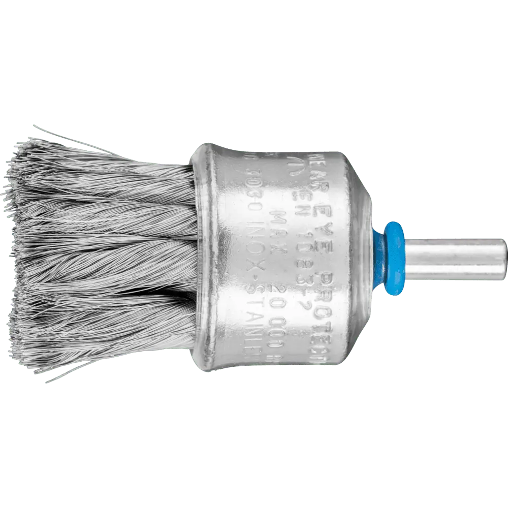Produktfoto 1 von PFERD TOOLS Pinselbürste mit Kunststoffschutz gezopft PBG Ø30mm Schaft-Ø6 mm Edelstahl-Draht-Ø0,15, 10 Stk.