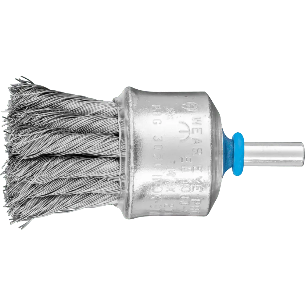 Produktfoto 1 von PFERD TOOLS Pinselbürste mit Kunststoffschutz gezopft PBG Ø30mm Schaft-Ø6 mm Edelstahl-Draht-Ø0,25, 10 Stk.