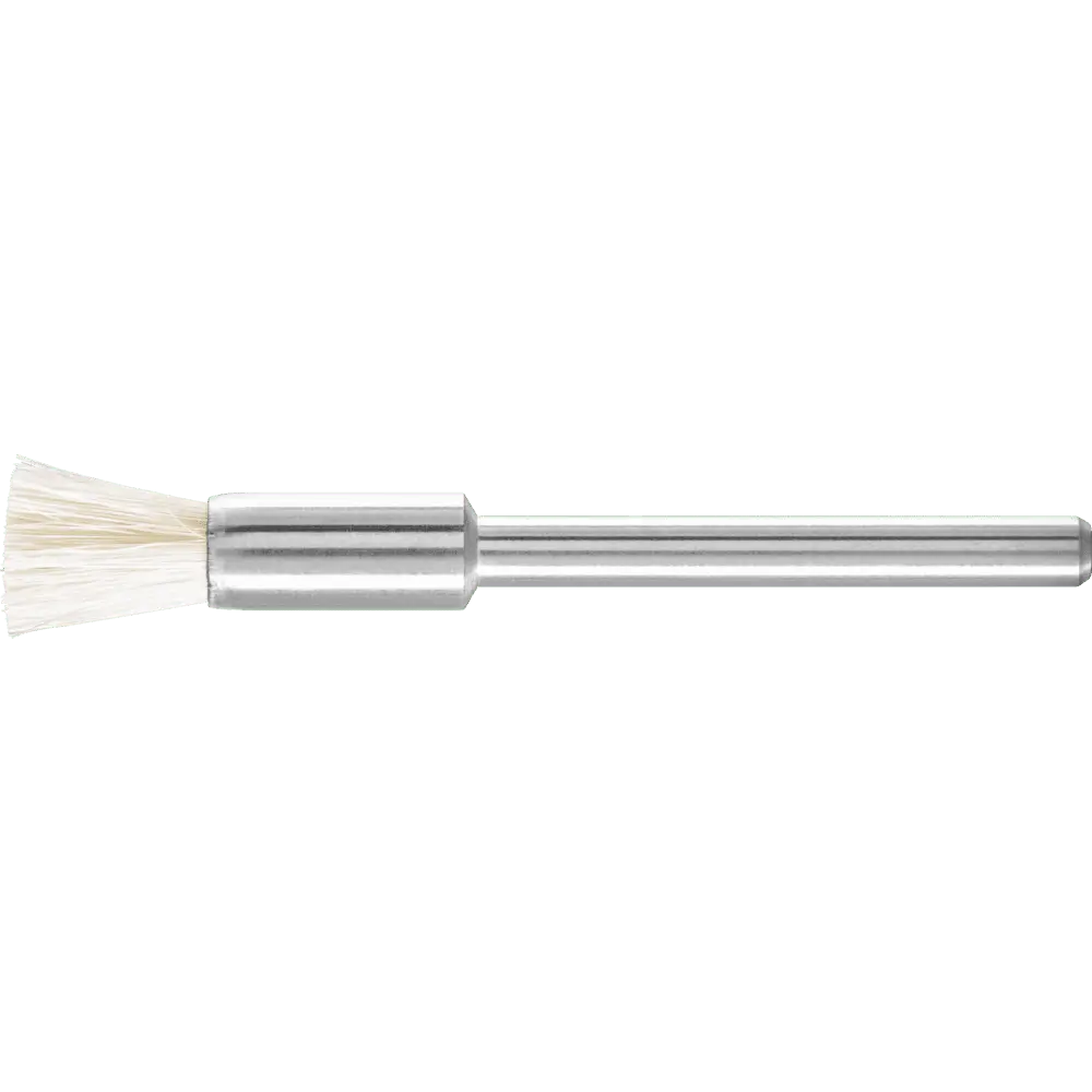 Produktfoto 1 von PFERD TOOLS Miniatur-Pinselbürste PBU Ø5 mm Schaft-Ø3 mm weißes Ziegenhaar, 10 Stk.