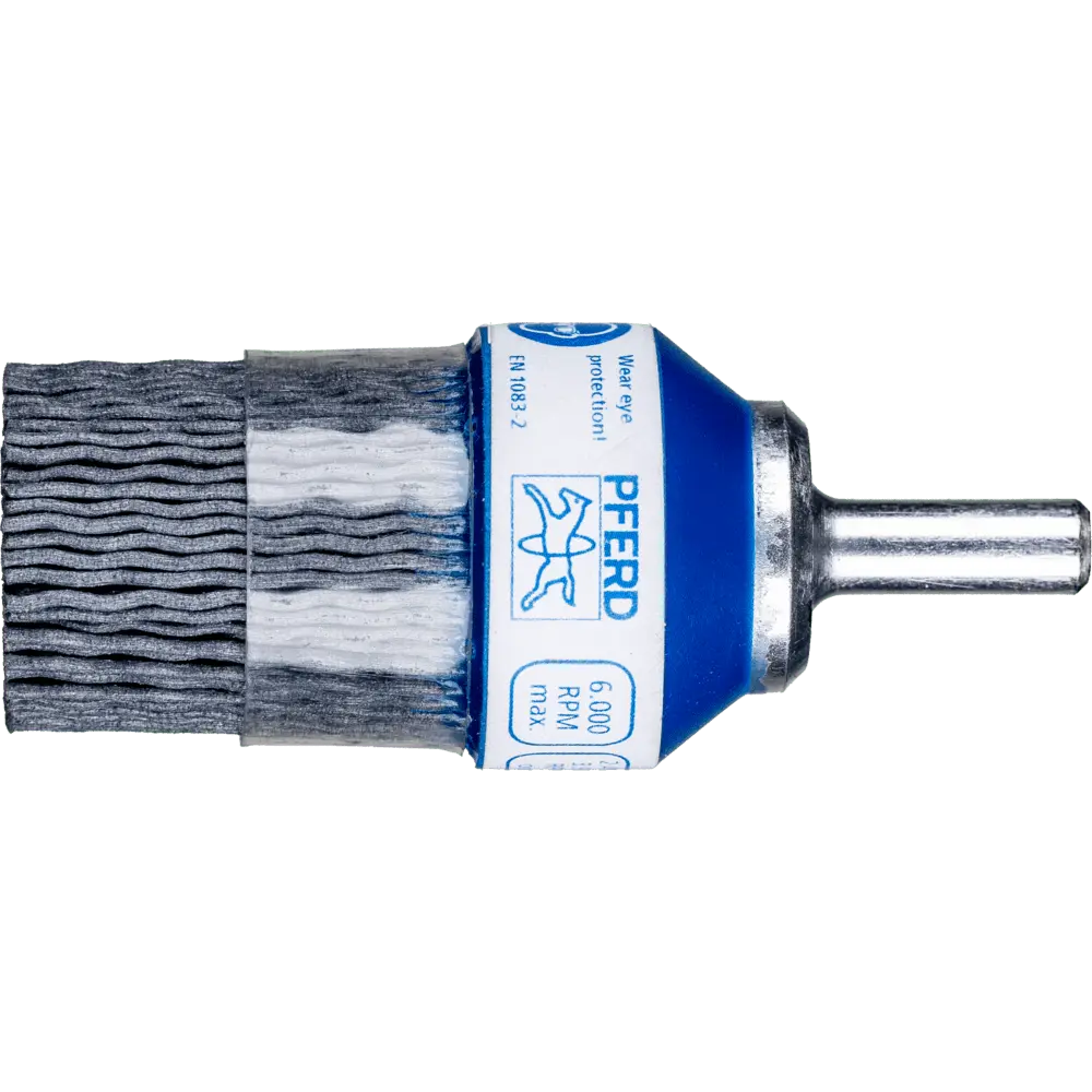 Produktfoto 1 von PFERD TOOLS COMPOSITE Pinselbürste PBUPR Ø 28 mm Schaft-Ø 6 mm SiC-Filament-Ø 1,00mm Korn 120 stationär