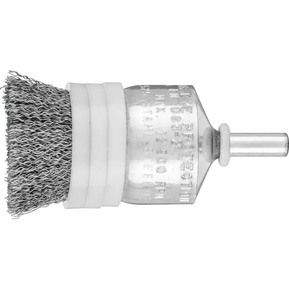 PFERD TOOLS Pinselbürste mit Stützring ungezopft PBUR Ø25 mm Schaft-Ø6 mm Stahl-Draht-Ø0,20, 10 Stk.