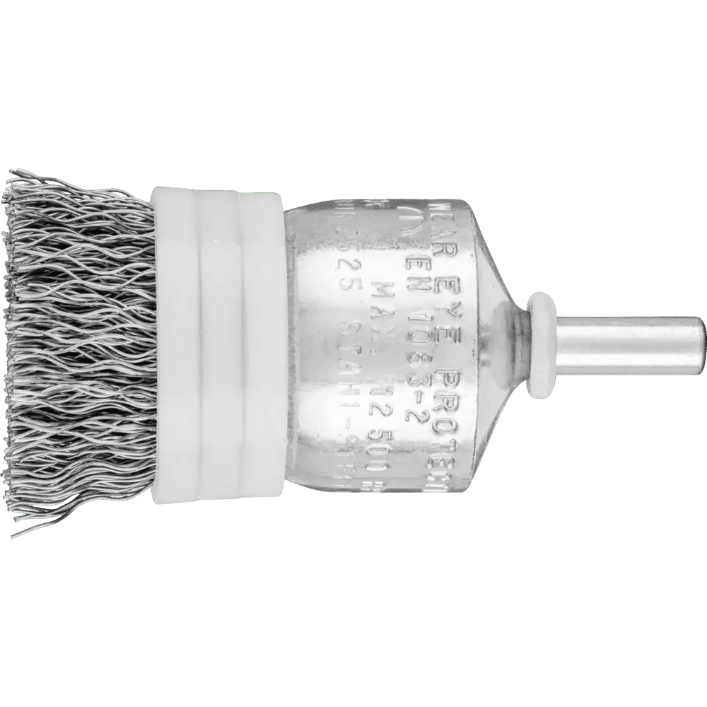 PFERD TOOLS Pinselbürste mit Stützring ungezopft PBUR Ø25 mm Schaft-Ø6 mm Stahl-Draht-Ø0,35, 10 Stk.