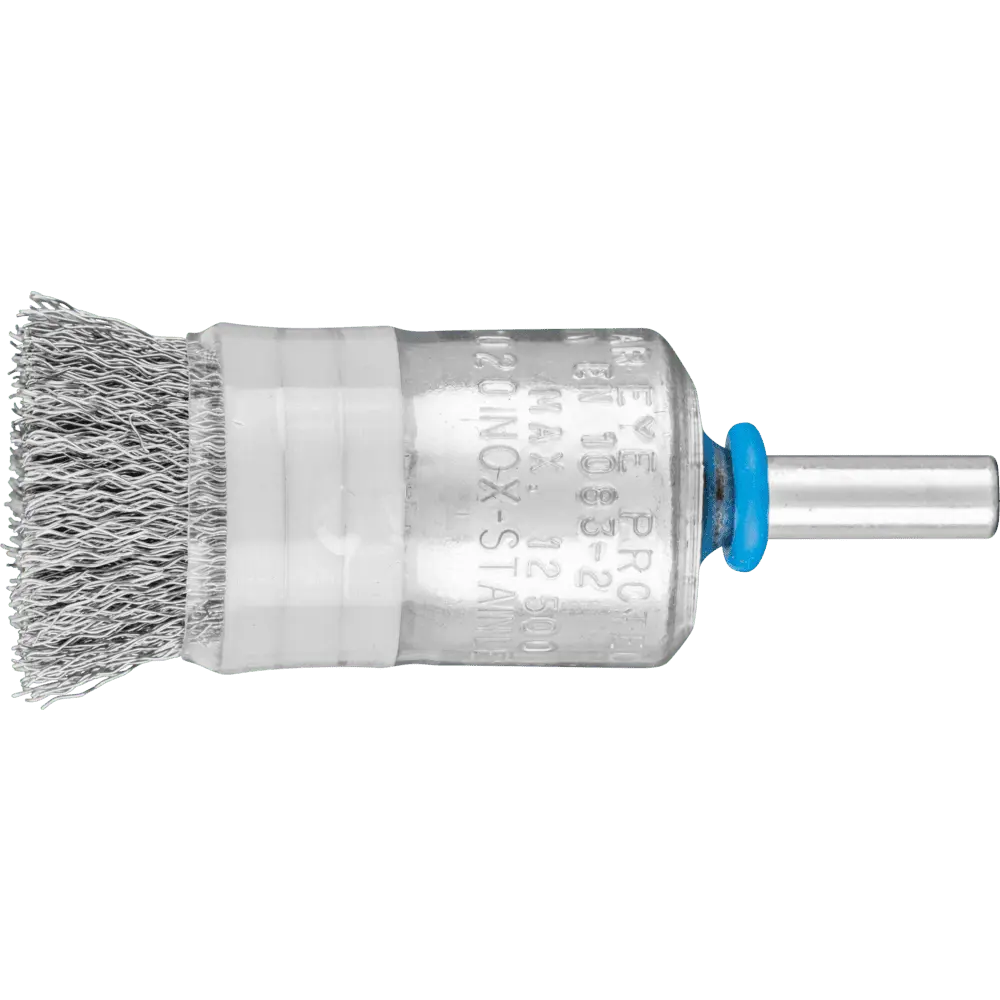 Produktfoto 1 von PFERD TOOLS Pinselbürste mit Stützring ungezopft PBUR Ø20mm Schaft-Ø6 mm Edelstahl-Draht-Ø0,20, 10 Stk.