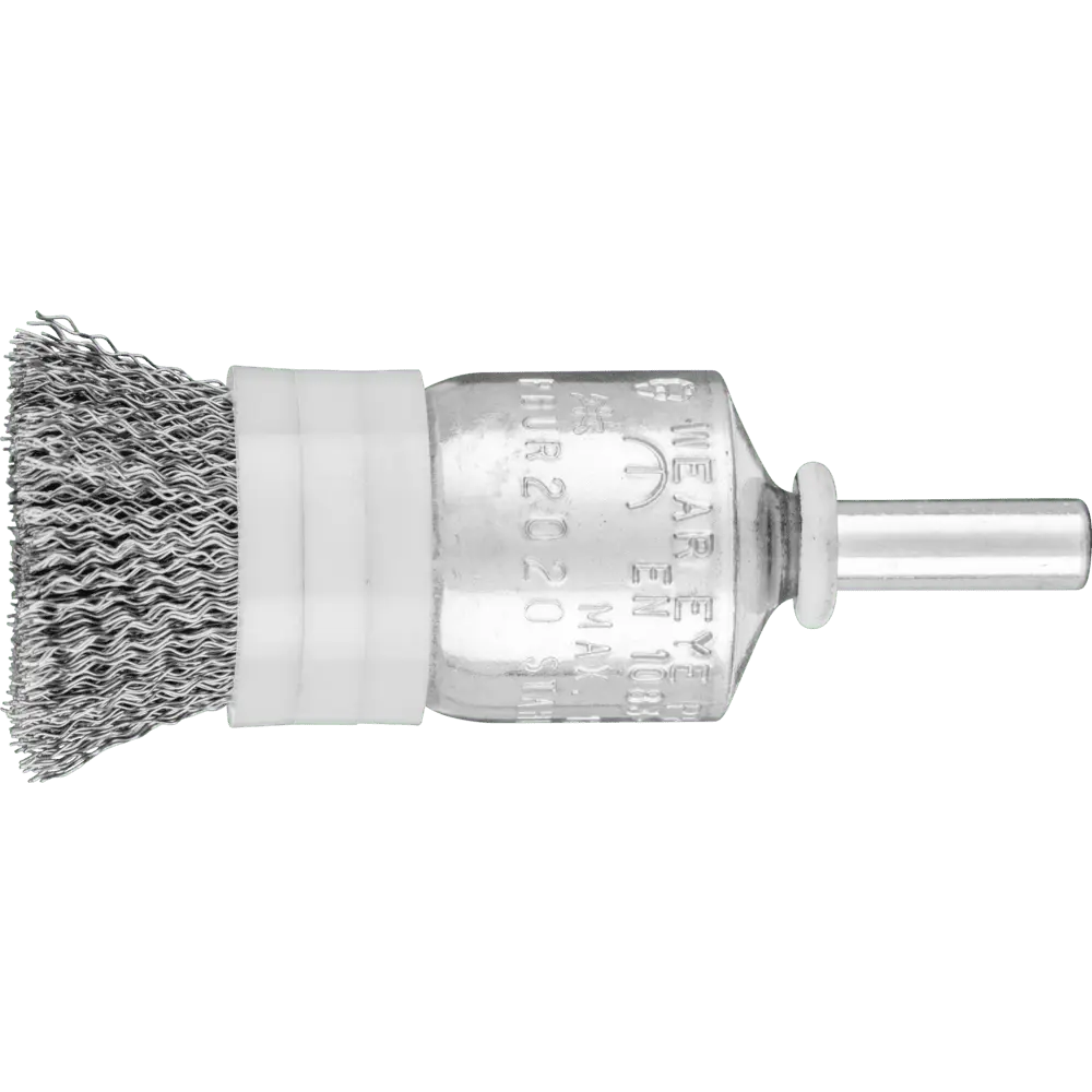 Produktfoto 1 von PFERD TOOLS Pinselbürste mit Stützring ungezopft PBUR Ø20mm Schaft-Ø6 mm Stahl-Draht-Ø0,20, 10 Stk.