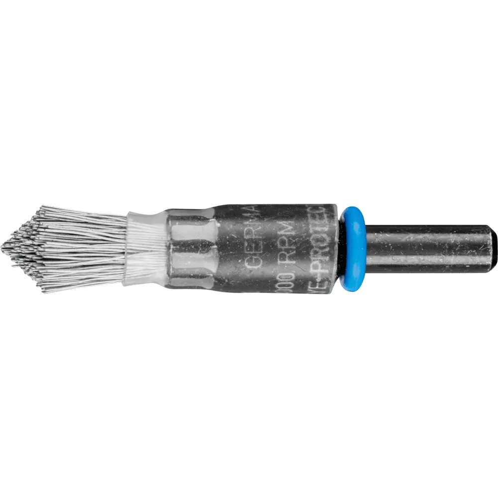 Produktfoto 1 von PFERD TOOLS spitze Pinselbürste ungezopft PBUS Ø10mm Schaft-Ø6 mm Edelstahl-Draht-Ø0,30, 10 Stk.